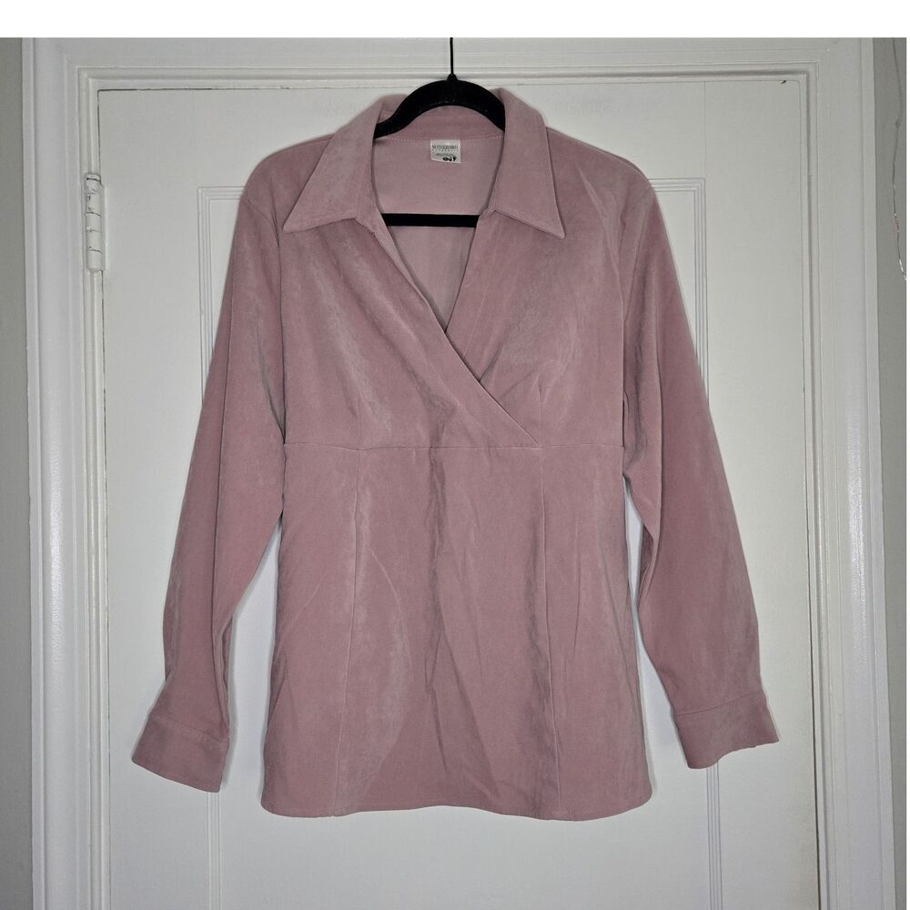Motherhood Maternity Mauve Tie Blouse Womens L Collared